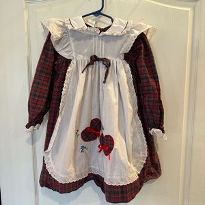 Color kids girl’s vintage plaid dress. Size 5